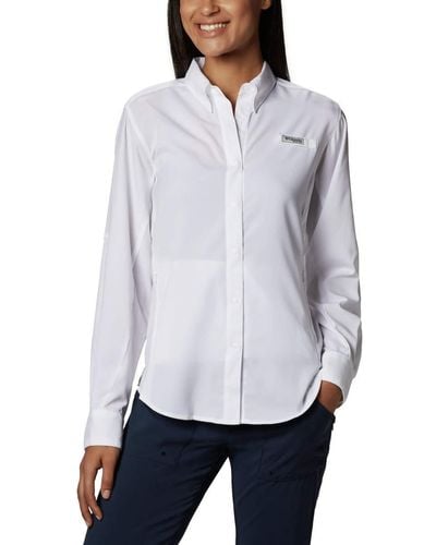 Columbia Tamiami Ii Long Sleeve Shirt Plus Size,white,3x