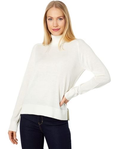 Pendleton Raglan Merino Wool Turtleneck Sweater - White