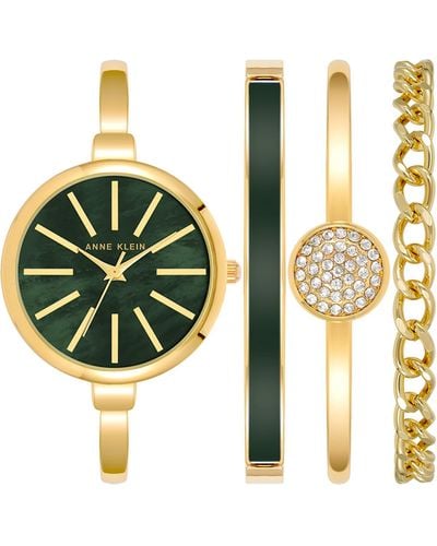 Anne Klein Bangle Watch And Bracelet Set - Metallic