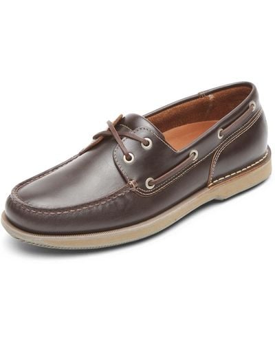 Rockport Perth Boat Shoe, Beeswax/dark Brown, 8 Wide