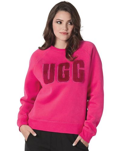 UGG Madeline Fuzzy Logo Crewneck - Pink