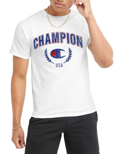 Champion , Classic Graphic, Soft And Comfortable T-shirts For - White