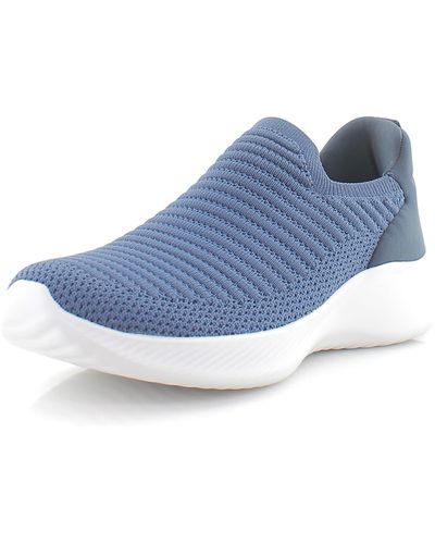 Naturalizer S Elite Comfortable Slip On Knit Sneaker Blue Fabric 9 W