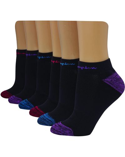 Champion Double Dry 6-pair Pack Low Cut Socks - Blue