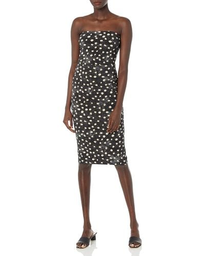 Norma Kamali Womens Strapless To Knee Cocktail Dress - Black