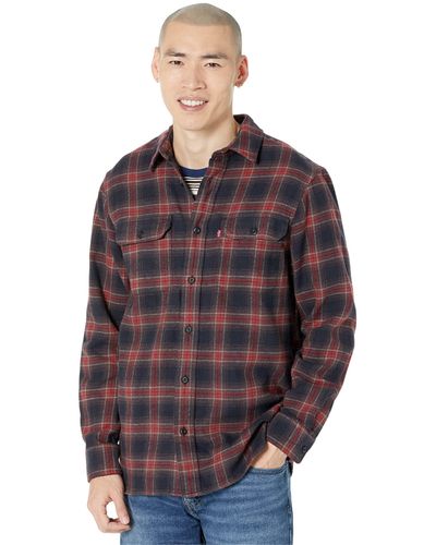 Levi's Classic Worker Long Sleeve Wovens, - Red