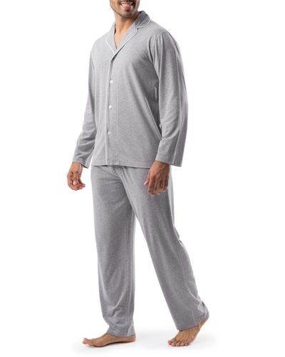 Izod Sueded Jersey Knit Pajama Set - Gray