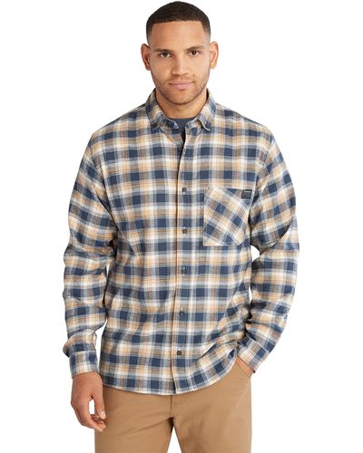 Timberland Woodfort Long-sleeve Lightweight Flannel Flex Shirt - Blue