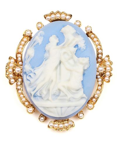 Ben-Amun Cameo Collection Brooches Fashion Jewelry For - Blue