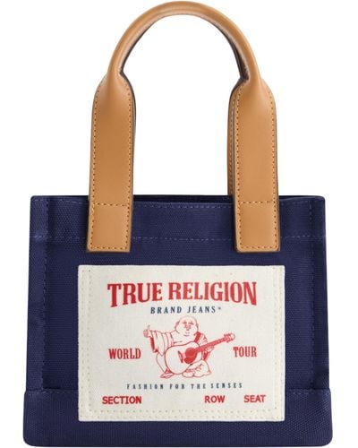 True Religion Tote, Mini Travel Shoulder Bag With Adjustable Strap, Navy - Blue