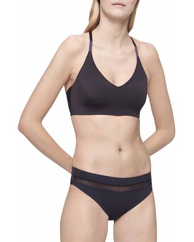 Calvin Klein Invisibles Comfort Lightly Lined Seamless Wireless Triangle Bralette Bra - Black