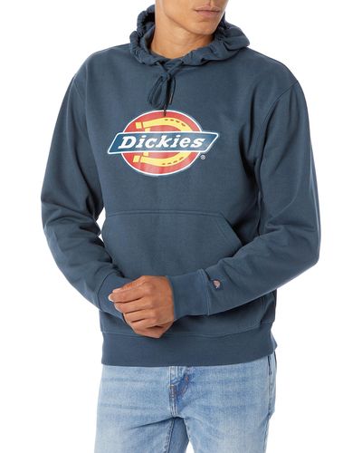 Dickies Big & Tall Water Repellent Tri-color Logo Hoodie - Blue
