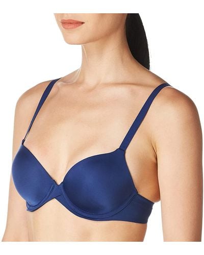 Maidenform Womens One Fab Fit Modern Demi Lightly Padded Convertible Underwire T-shirt Dm7543 Bras - Blue