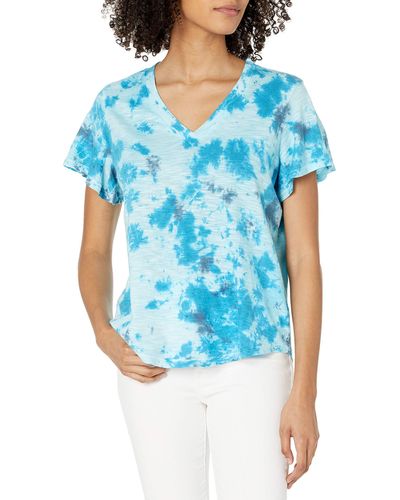 Jessica Simpson Plus Size Carly Flutter Short Sleeve Tee Shirt - Blue
