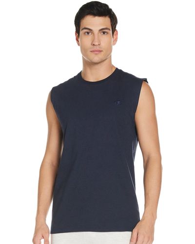 Champion Mens Classic Jersey Muscle Tee Shirt - Blue