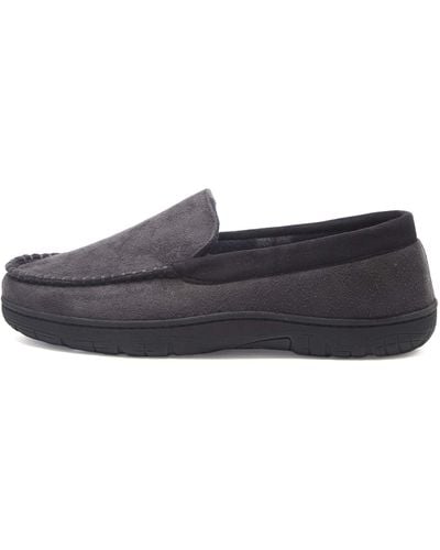 Hanes S Moccasin Slipper House Shoe With Indoor Outdoor Memory Foam Sole Fresh Iq Odor Protection - Gray