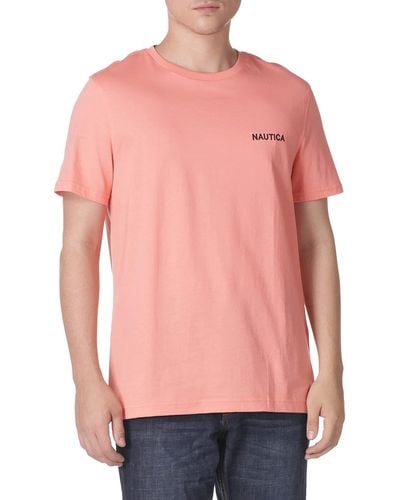 Nautica Short Sleeve Crew Neck T-shirt - Pink