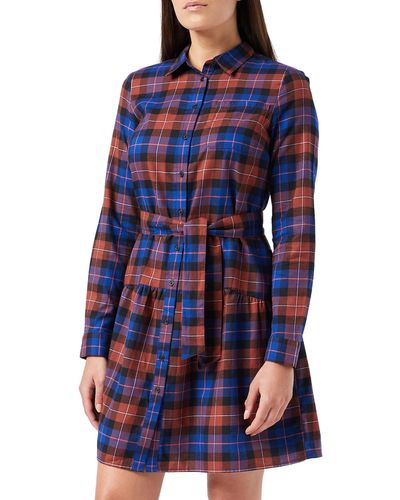 Amazon Essentials Mini Feminine Flannel Shirt Dress - Blue