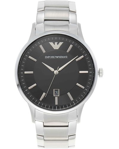 Emporio Armani Three-hand Date Stainless Steel Watch - Gray