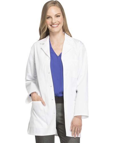 CHEROKEE Scrub Lab Coat Traditional Fit With Two Patch Pockets And A Chest Pocket" Plus Size 1462 - White