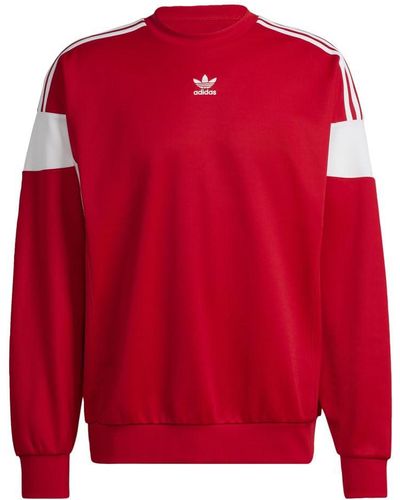 adidas Originals Mens Adicolor Challenger Crewneck Sweatshirt - Red