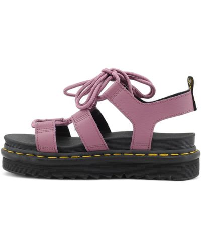 Dr. Martens Nartilla Leather Gladiator Sandals - Pink