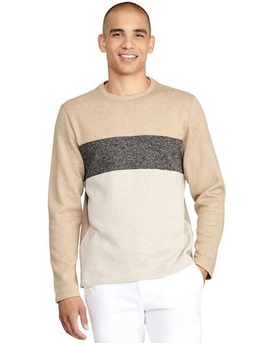 Izod Advantage Performance Crewneck Sweater Fleece - Natural