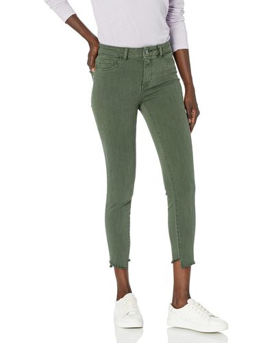 DL1961 Florence Cropped Mid Rise Instasculpt Skinny Fit Jeans - Green