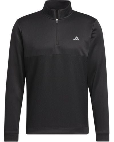 adidas Golf Standard Ultimate365 Textured Quarter-zip Top - Black