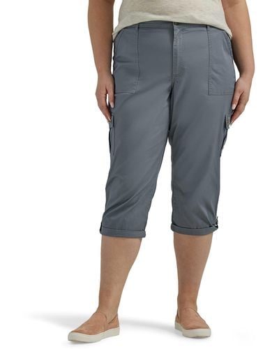 Lee Jeans Ultra Lux Comfort With Flex-to-go Cargo Capri Pant Tech Gray '18 - Blue