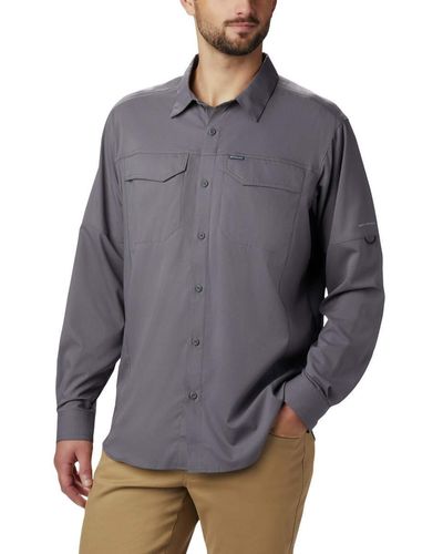 Columbia Big And Tall Silver Ridge Lite Long Sleeve Shirt City Gray 4x