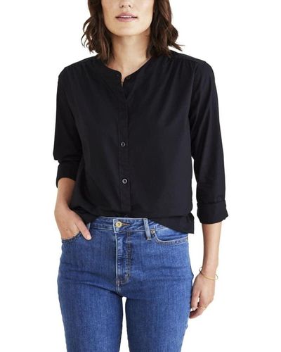 Dockers Regular Fit Long Sleeve Button Down Shirt, - Black
