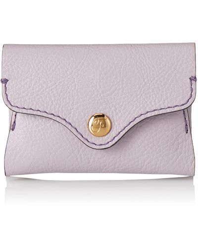Fossil Heritage Leather Wallet Card Case - Purple