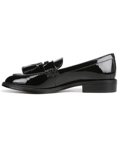 Franco Sarto S Carolynn Slip On Tassel Loafers Navy Patent 10 W - Black