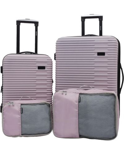 Kensie Hillsboro 4 Piece Luggage & Travel Bags Set - Purple