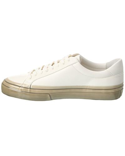 Vince S Fulton Dipped Lace Up Sneaker Ivory Smoke Leather 7.5 M - White