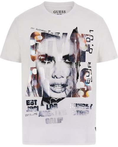 Guess Short Sleeve Basic City Of Angels Tee - White