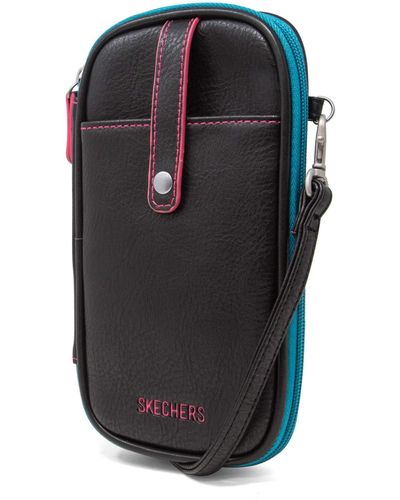 Skechers Rfid Cell Phone Crossbody Bag Wallet - Black