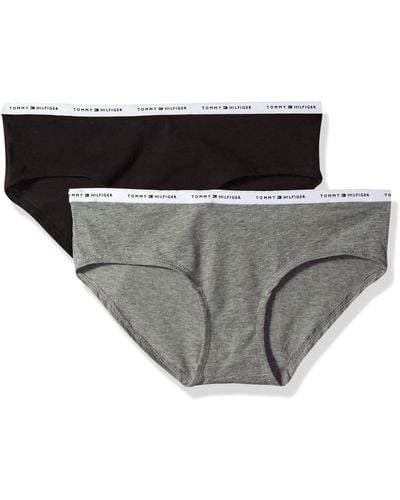 Tommy Hilfiger Womens Th Cotton Hipster Panties - Black