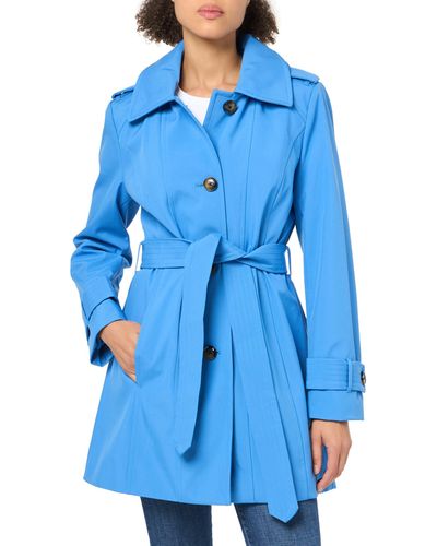 London Fog Single Breasted Trench Coat - Blue