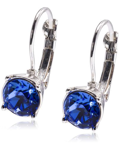 Nine West Party Time Blue Crystal Drop Earrings