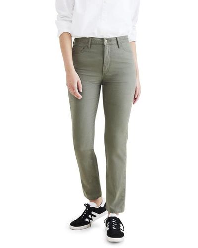 Dockers Slim Fit High Rise Jean Cut Pants - Gray