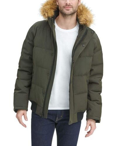 Tommy Hilfiger Arctic Cloth Quilted Snorkel Bomber Jacket - Green