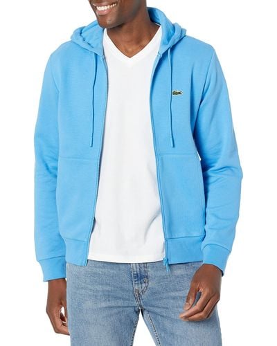 Lacoste Kangaroo Pocket Color-block Sweatshirt Core - Blue