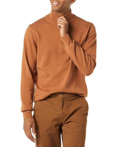 Amazon Essentials 100% Cotton Quarter-zip Sweater - Brown