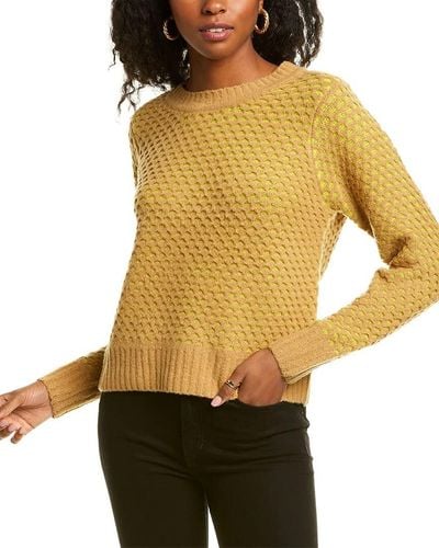Kendall + Kylie Kendall + Kylie Honeycomb Sweater With Shoulder Pad - Multicolor