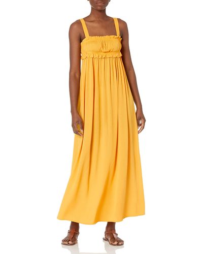 BB Dakota Womens Orange Grooves Dress - Yellow
