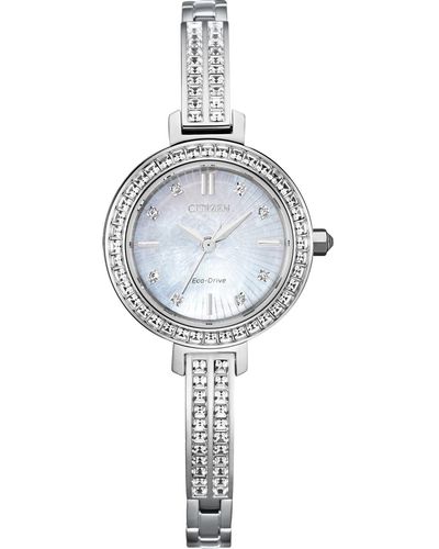 Citizen Silhouette Crystal Eco-drive Watch With Stainless Steel Strap - Metallic