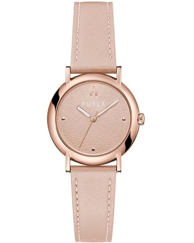 Furla Nude Leather Strap Watch - Pink