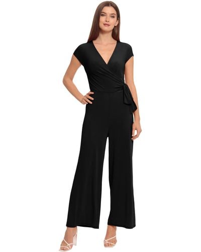 Maggy London Cap Sleeve Matte Jersey Jumpsuit - Black